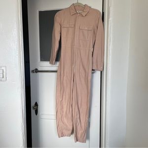 MADEWELL blush pink coverall jumpsuit long sleeve